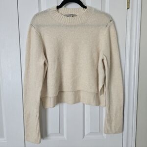 All Saints cropped Wool Cream Sweater